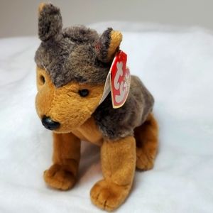 TY Beanie Baby SARGE the GERMAN SHEPARD, RETIRED. SILVER STAR made 2-14-2000